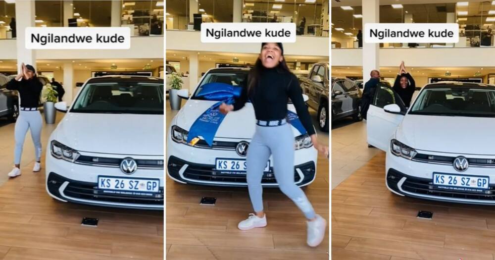 TikTok user lamantungwagp was grateful to buy her new Volkswagen car.