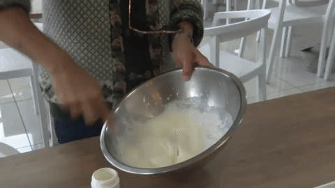 Preparing the marshmallow filling