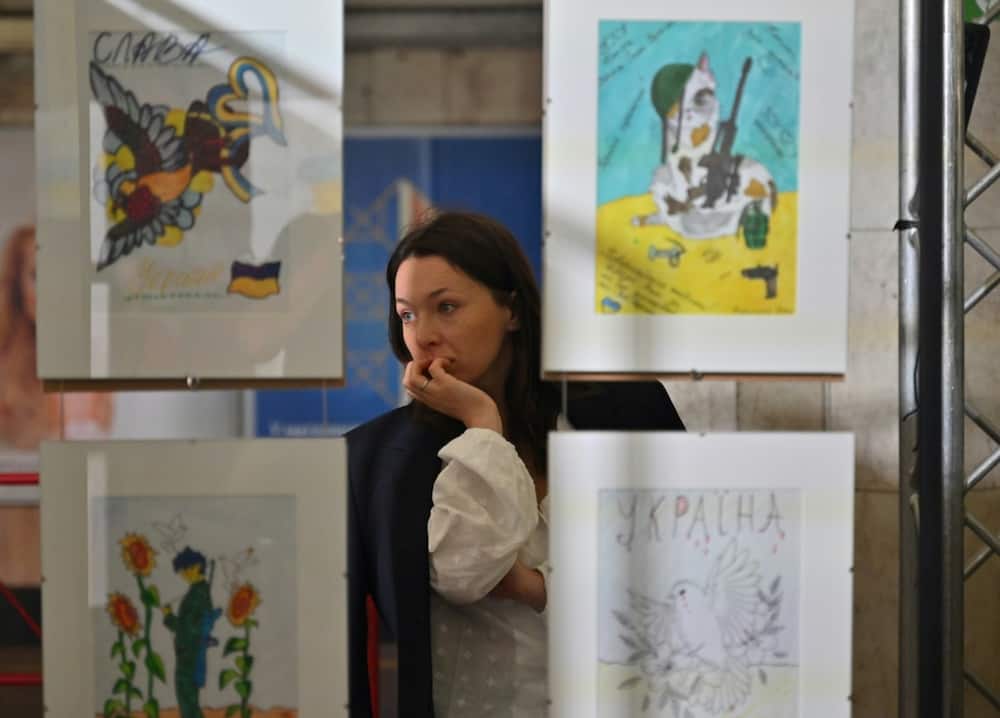 The exhibition opened on Friday in a Kyiv bomb shelter
