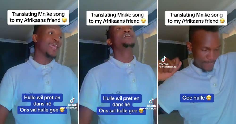 Vibey man translated amapiano hit song 'Mnike' to Afrikaans