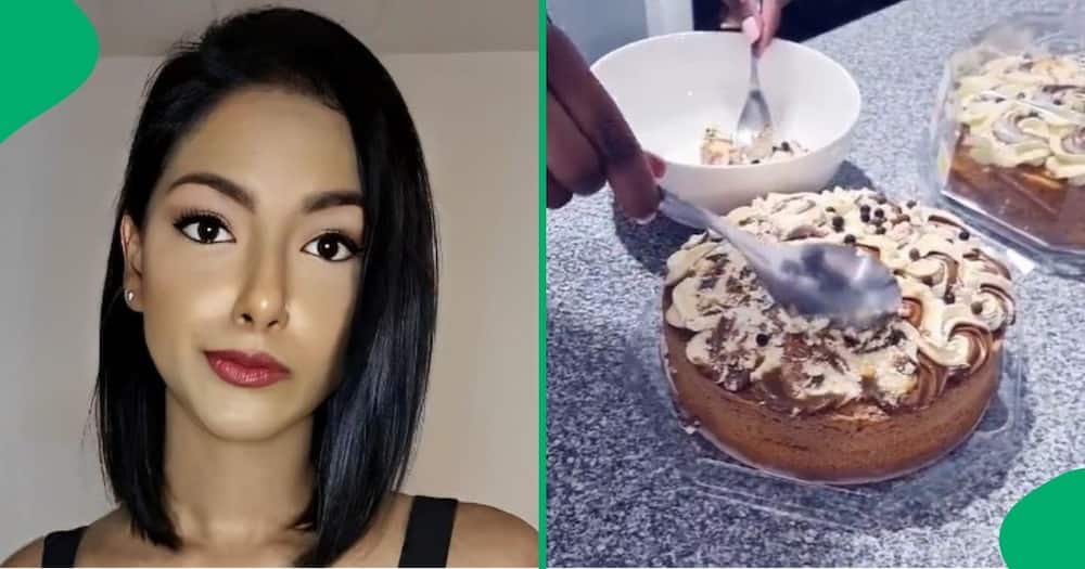Woman transforms Woolworths cake.