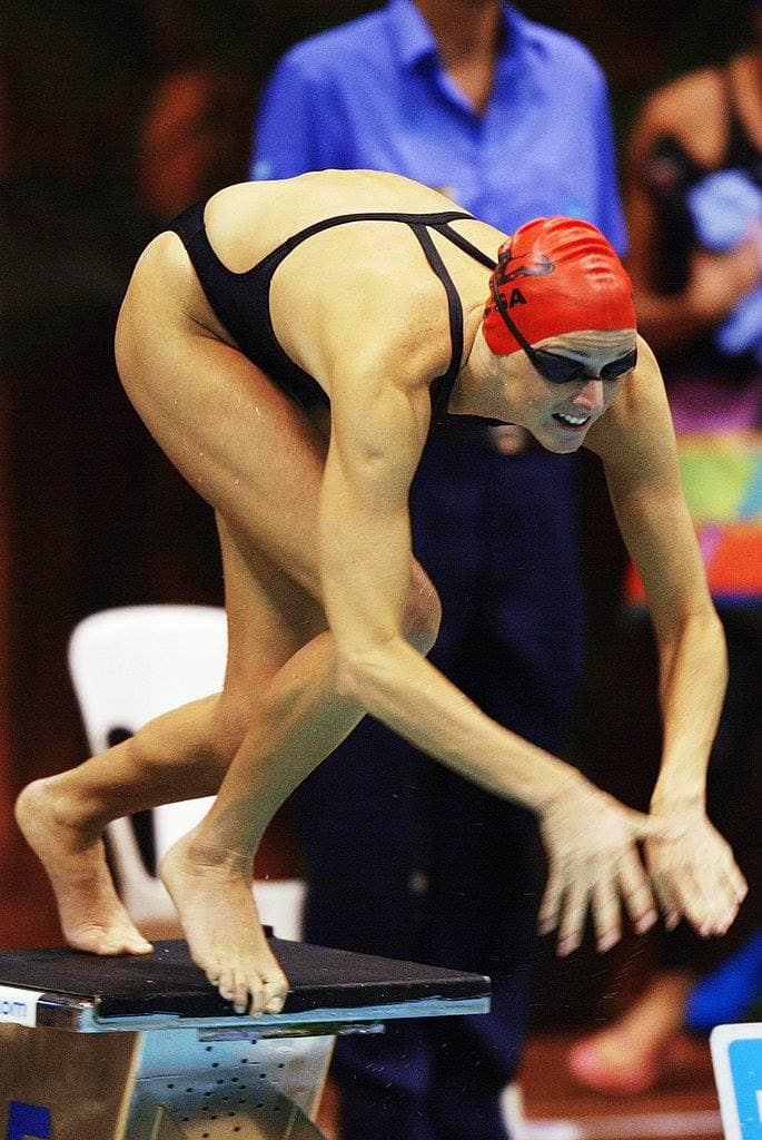 Charlene Wittstock swimming