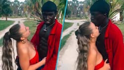 Cute interracial couple shares loved-up moments in viral video, folks react: “Love is blind”