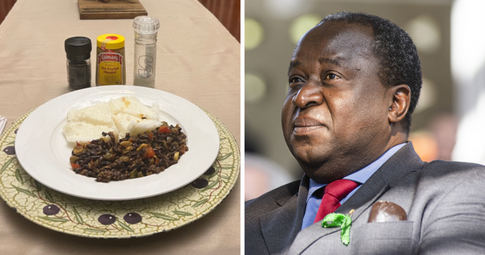 Tito Mboweni, dinner, meal, termites, fried dough, traditional food, dintwa, majenje