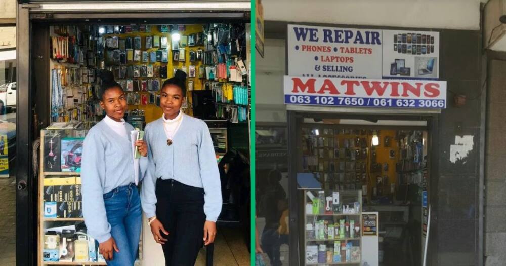 Twin sisters open up a shop that repairs cellphones.