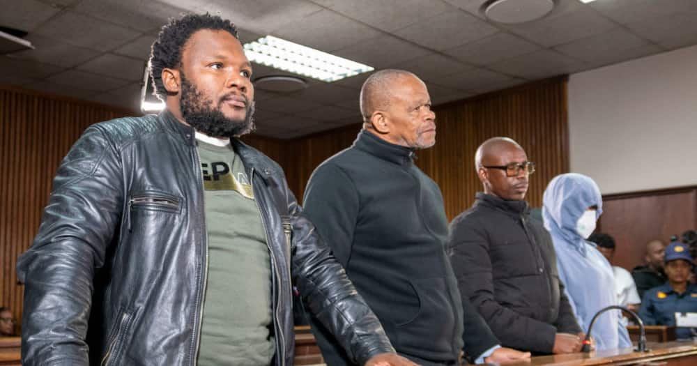 The 4 co-accused from left: Senohe Matsoare, Zolile Sekeleni, Tebogo James Dipholo and Dr Nandipha Magudumana, appear at Bloemfontein Magistrate's Court