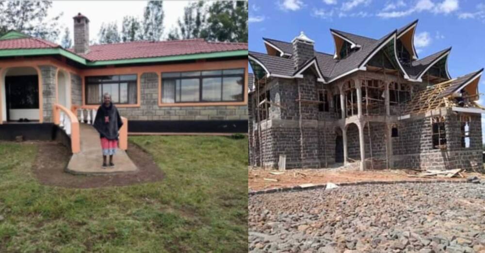 Kenyan lady who built parents house in 2012 finally constructs her mansion