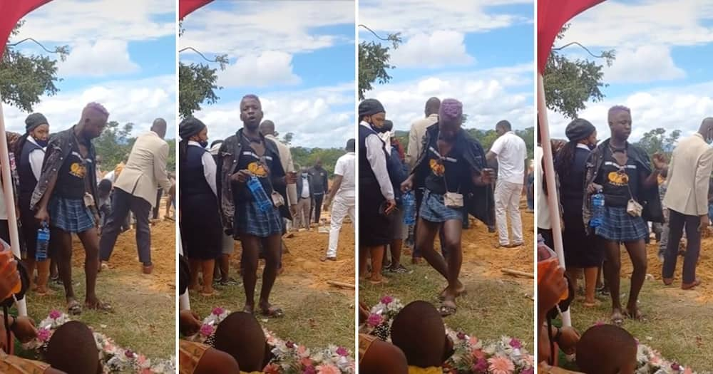 Funeral, Funny videos, Mzansi, TikTok, Video, Carefree Man, Singing, Funeral, Mini Skirt