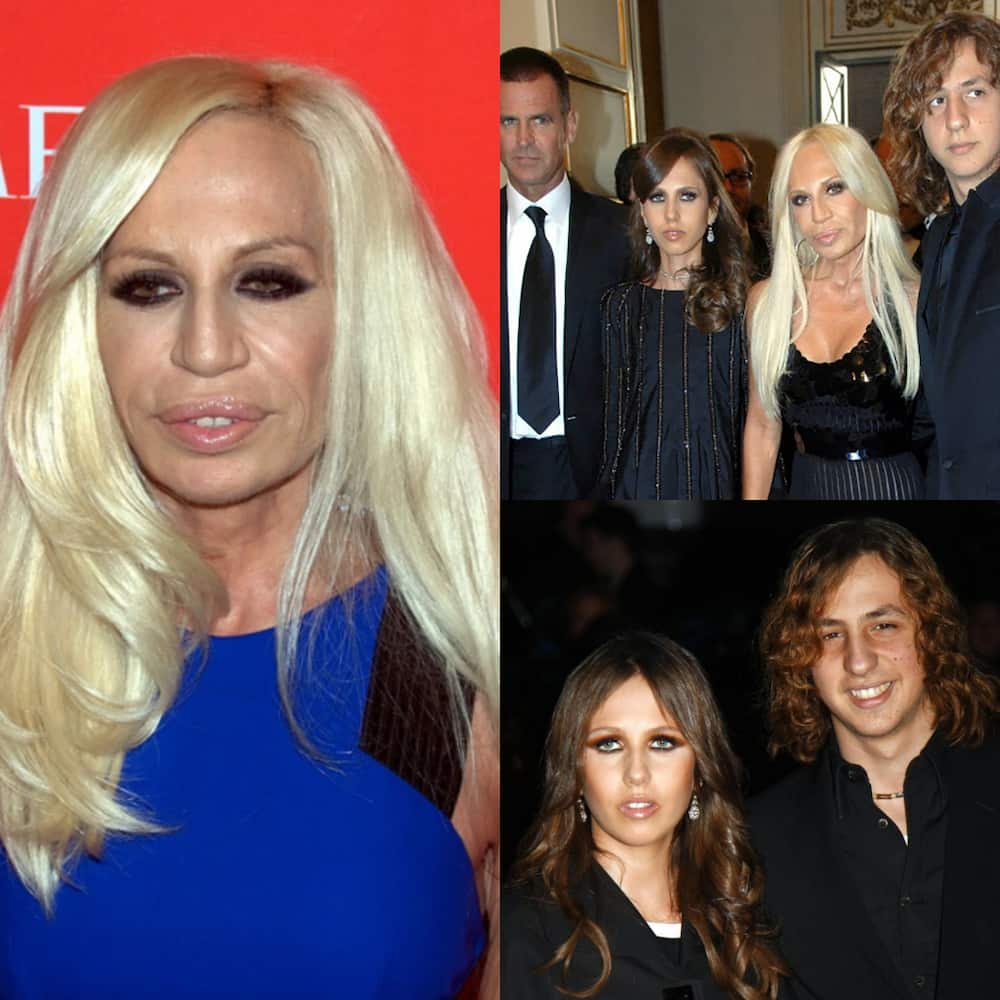 Allegra Versace and mother designer Donatella Versace attend the