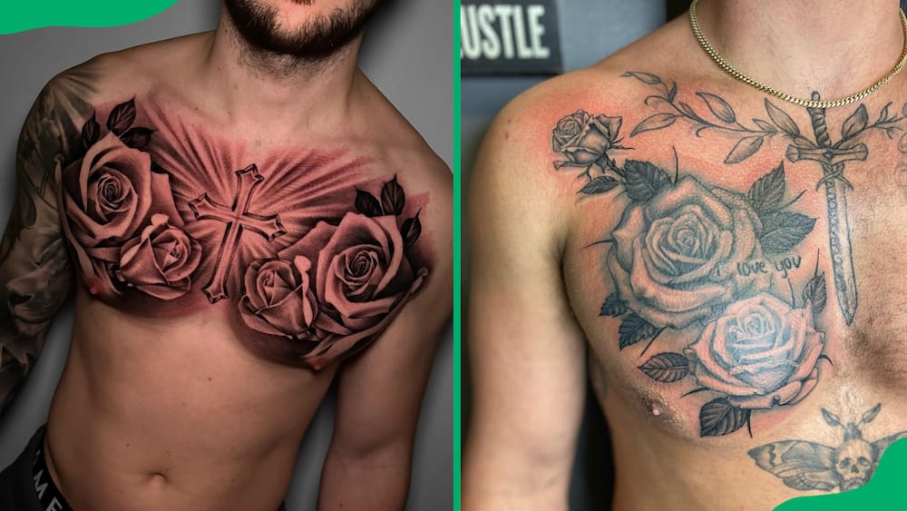 Rose chest tattoos