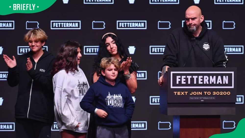 John Fetterman and his family during the 2022 midterm elections at Stage AE