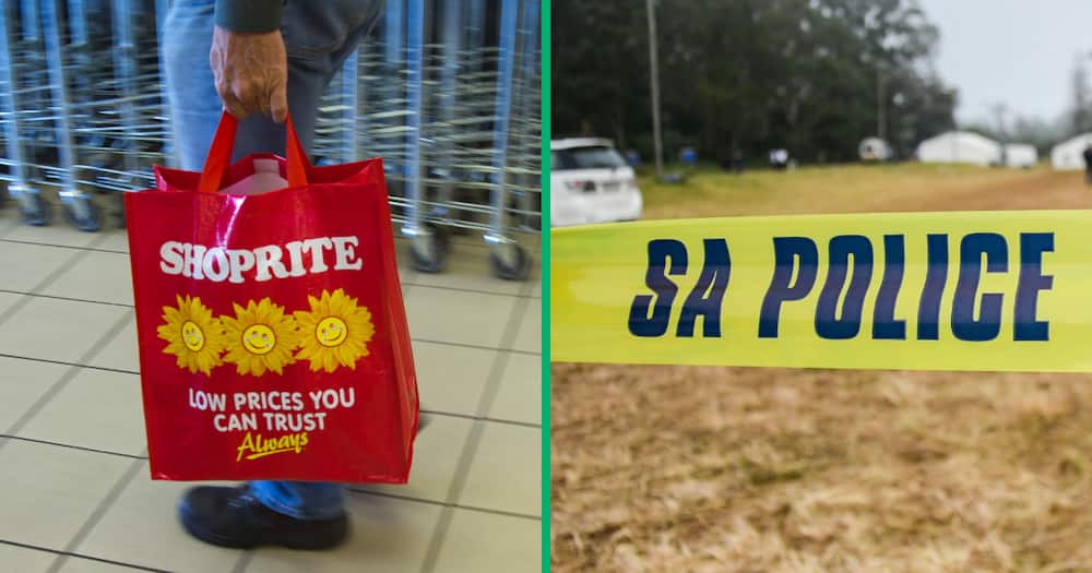 A customers carries a Shoprite-branded shopping bag inside a Shoprite Holdings Ltd. store