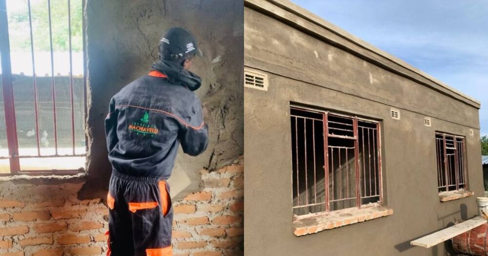 Home building, construction, Mzansi, handiwork, hard worker, cement, brick walls, viral news, trending news