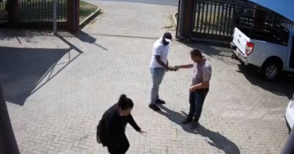 Hair Raising Clip Shows SA Man and Woman Getting Robbed by Armed Thug