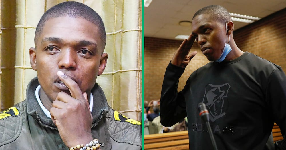 Operation Dudula leader Nhlanhla Lux gestures in the dock during his court appearance at the Roodepoort Magistrate Court