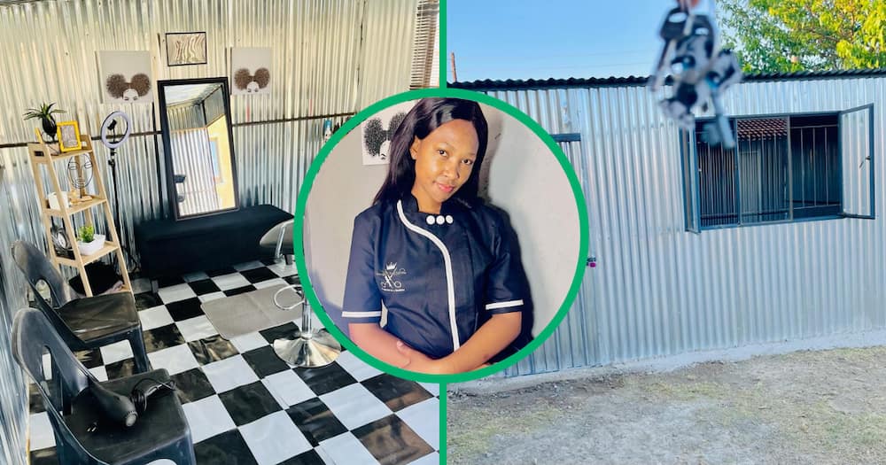 A lady in North West with a hair salon who opened her business in a shack