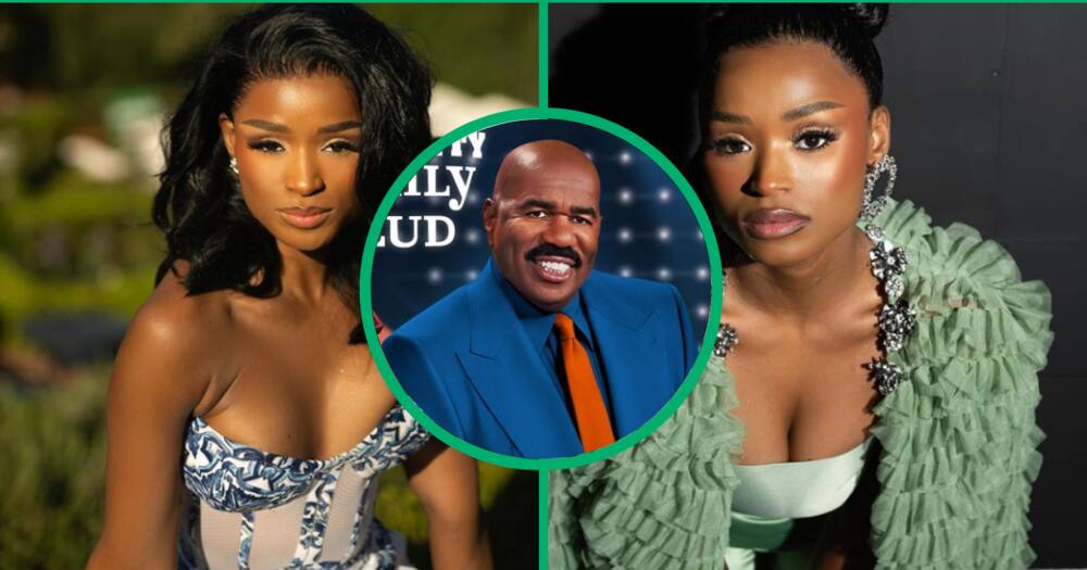 A video of Nomalanga Shozi chilling with Steve Harvey was posted on social media