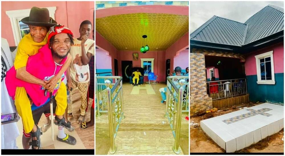 Photos of a Nigerian man who built a new house for his father.