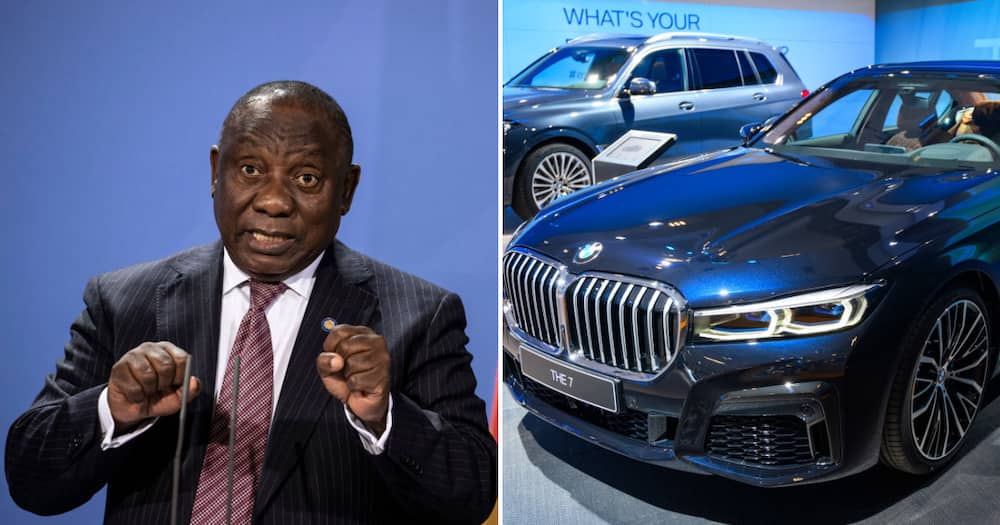Cyril Ramaphosa rolls around in a decked-out BMW 7 series and Mercedes S class.