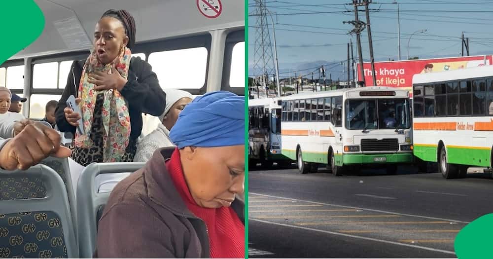 A group of people sang church songs in a Golden Arrow bus in Cape Town.