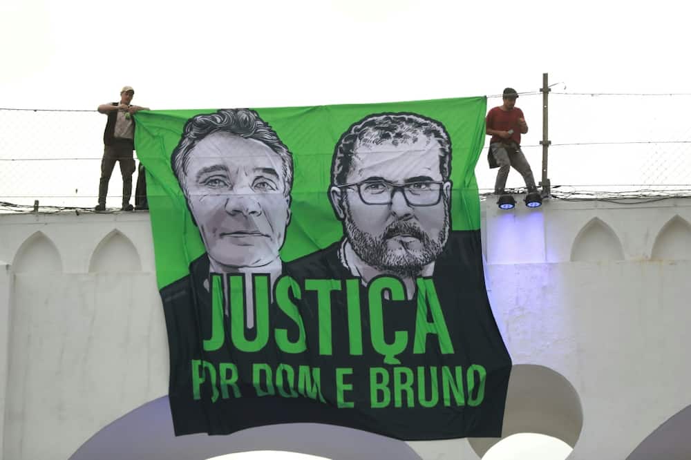 A demonstration in Rio to call for justice for the murder of Brazilian indigenous expert Bruno Pereira and British journalist Dom Phillip