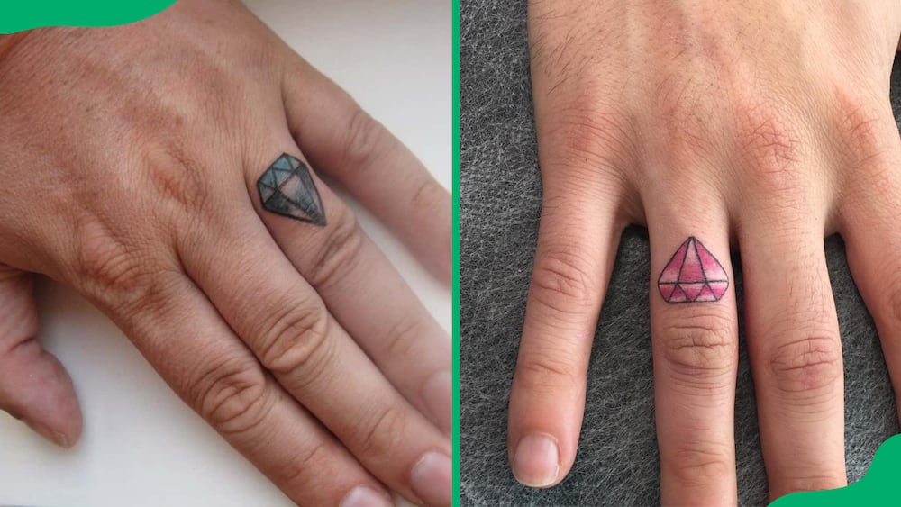 Diamond finger tattoo