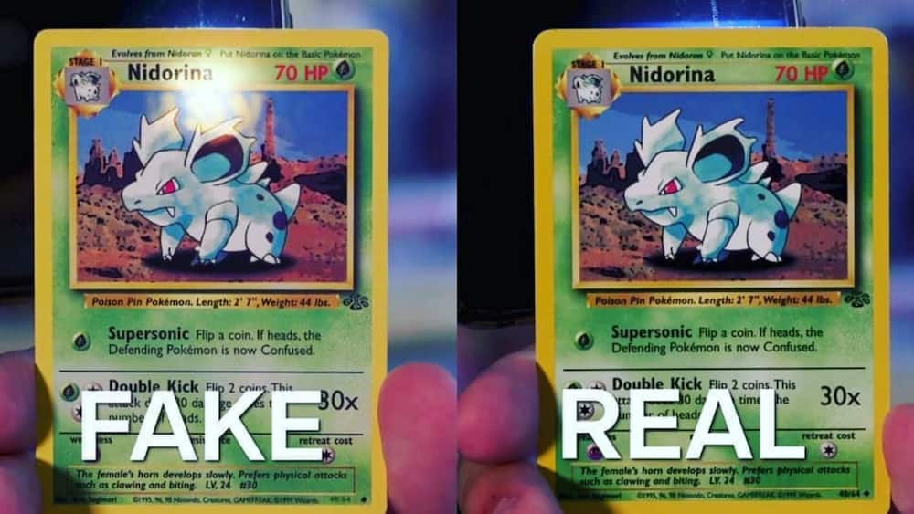 Real vs. fake Pokémon cards