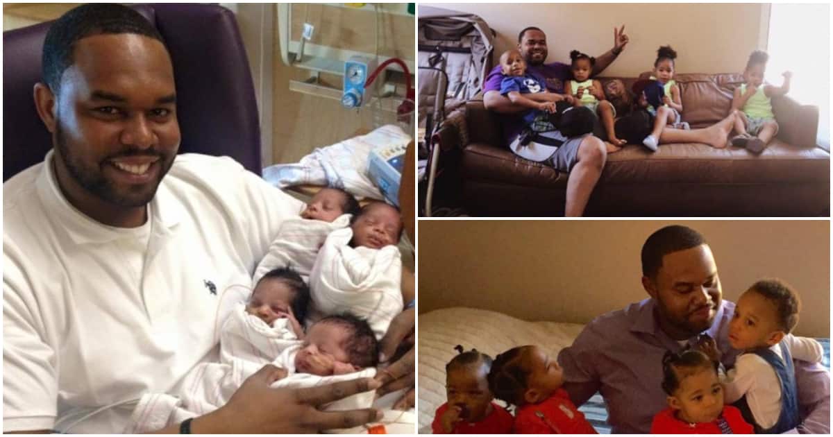 Mzansi applauds single father for raising quadruplets after wife died
