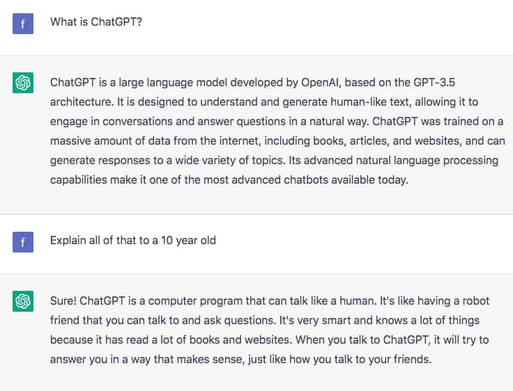 ChatGPT describes itself to a child