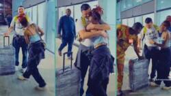 "My Italian husband is here": Woman holds her man tightly at airport as they reunite in video