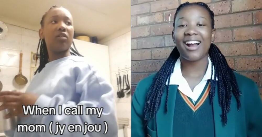 TikTok video of teen referring to mom disrespectfully in Afrikaans as prank