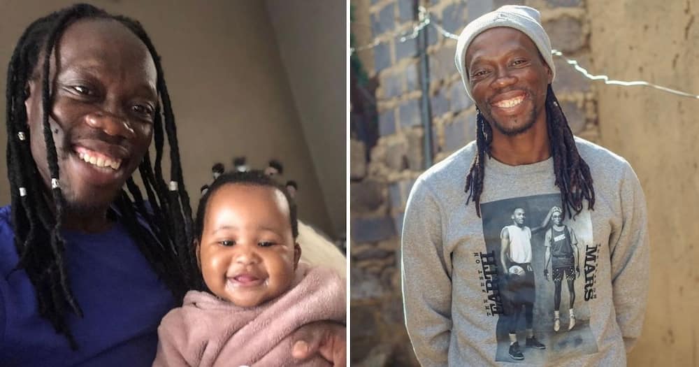 Reneilwe Letsholonyane has shared sweet pictures with his niece on her first birthday. image: @Reneilwe06/Instagram