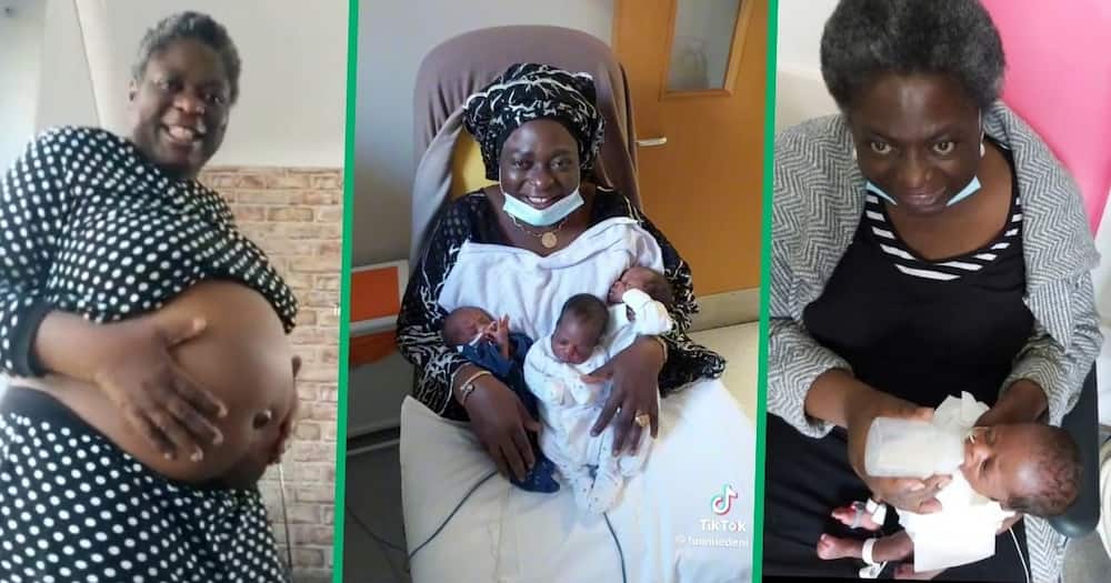 A 54-year-old woman shared her pregnancy journey with triplets
