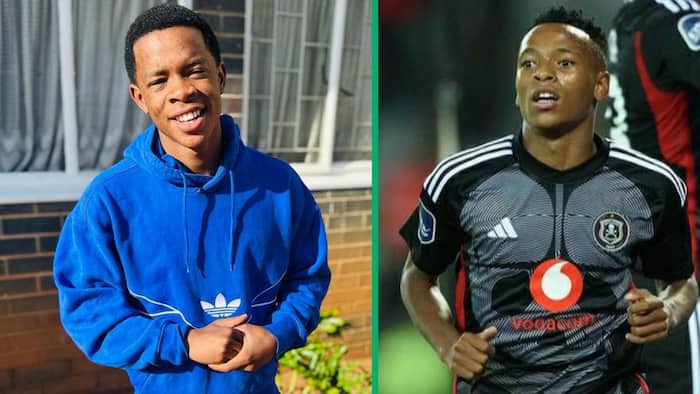 Mamelodi Sundowns youngster Siyabonga Mabena admires Orlando Pirates teen Relebohile Mofokeng