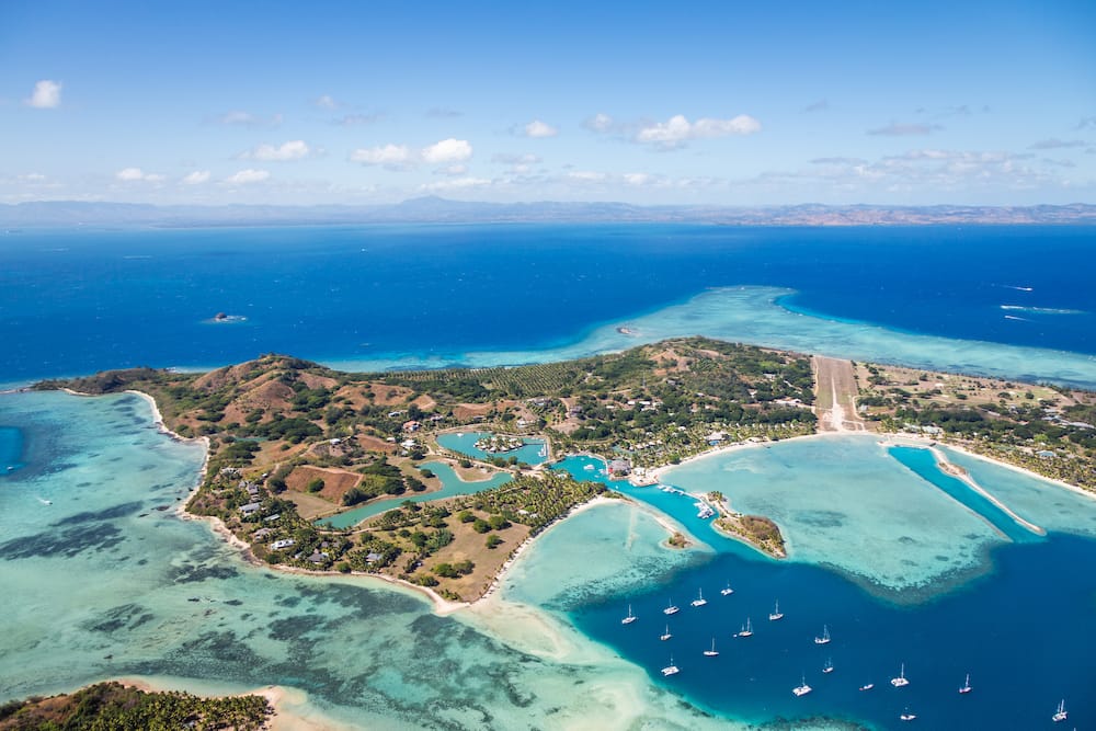 Aerial view of Malolo island, Fiji