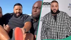 DJ Khaled's security guards carry him from car to stage for performance for sake of his Nikes