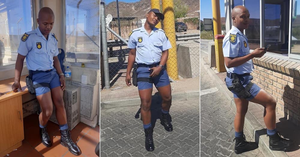 Cop, Shorts, Serving the heat, Social media, Spring, Mzansi,
Snaps, Constable, SAPS, Ranks, Tight fitting, Service weapon