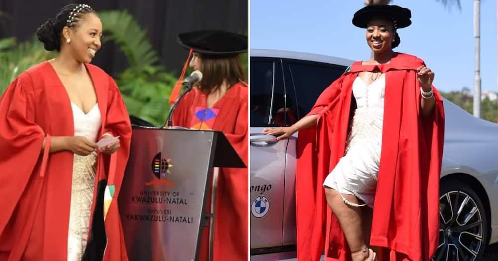 A lady from Durban who owns a BP petrol station bagged her PhD