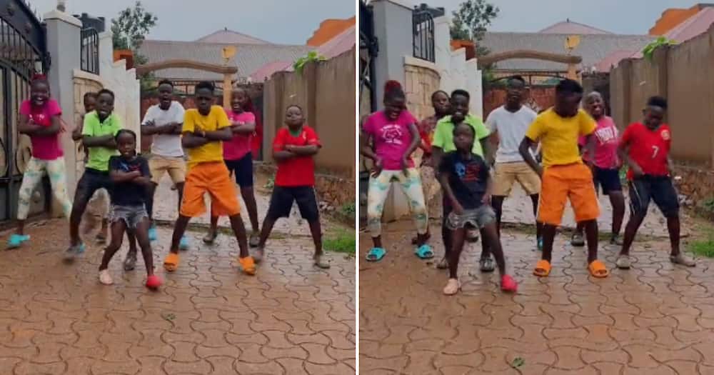 A bunch of children dancing to an amapiano track