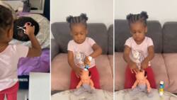 Little girl cuts sleeping dad's hair and glues it on bald doll, funny TikTok video gets 30 million views