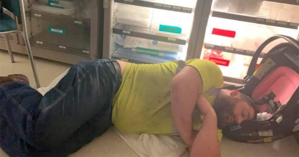 Parenting: Viral Photo of Dad Asleep on Hospital Floor Stirs Reactions on Parental Duties