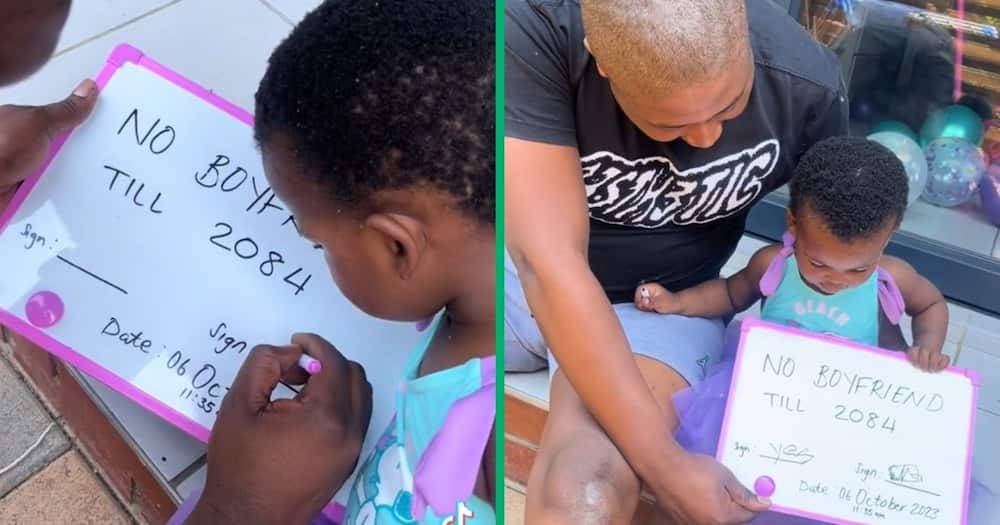 A protective dad made his baby daughter sign a contract
