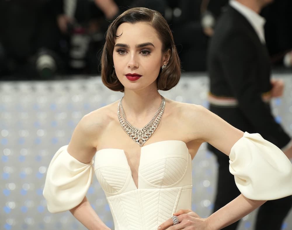 Lily Collins attends the 2023 Met Gala at The Metropolitan Museum of Art on 1 May 2023 in New York City.