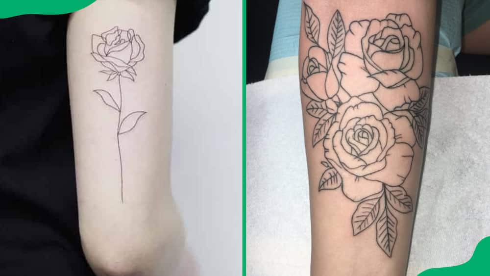 Rose outline tattoos