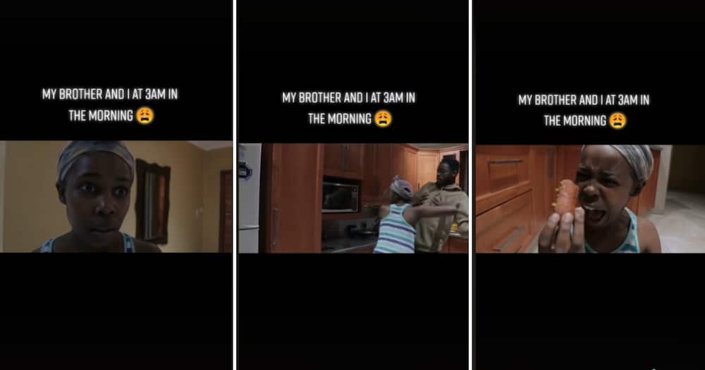 A sister had a dramatic reaction to her brother eating her food that made Mzansi laugh.