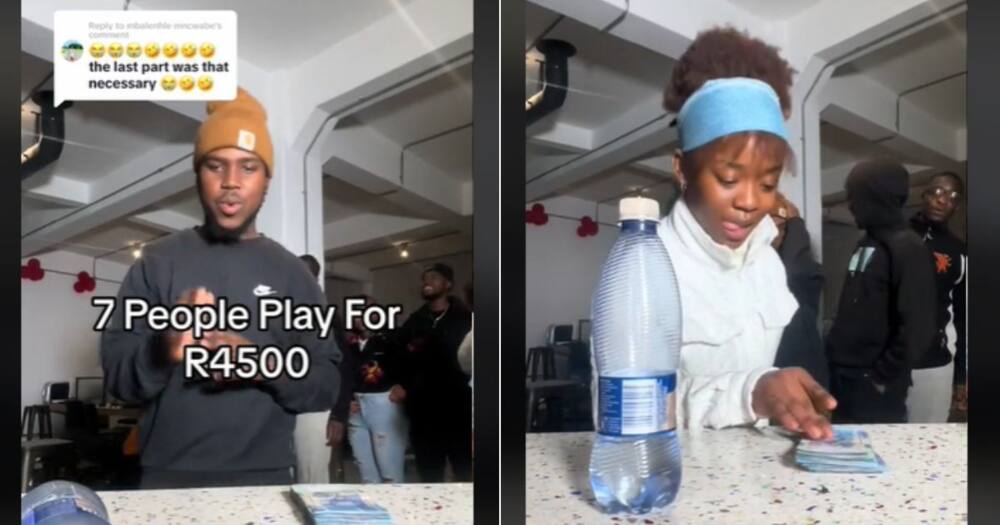 TikTok of seven friends' flip bottle challenge to win R4 500