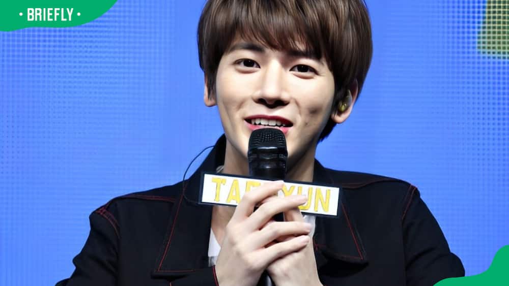Taehyun of TXT at a press conference