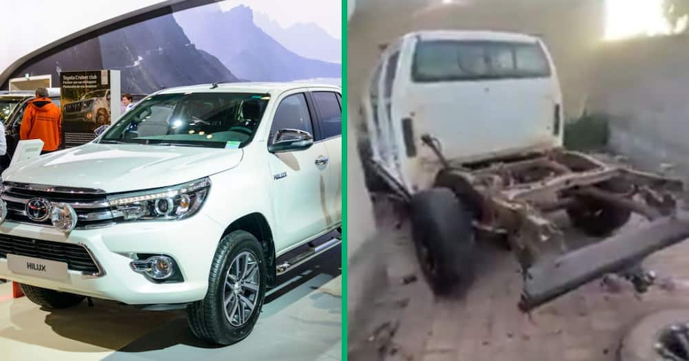 Criminals reportedly stripped a Hilux and it was found in Benoni three hours later