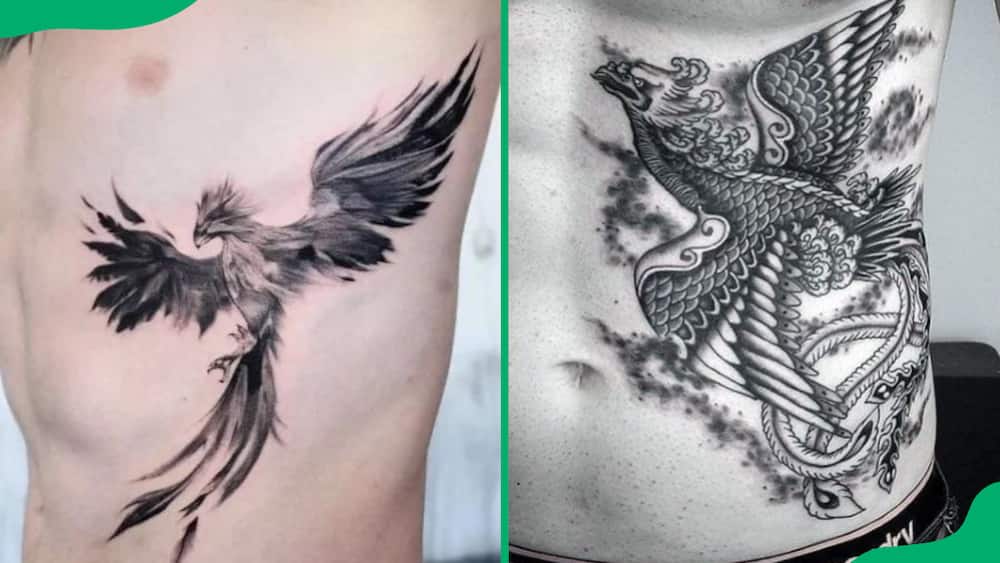 Phoenix tattoos on ribs