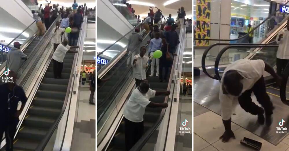 Video of SA shoppers that were laughing at an old man falling off an escalator